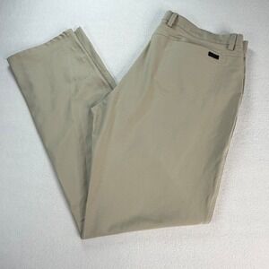 Greg Norman Mens Performance Golf Pants Khaki Tan Straight Leg Stretch 38x34